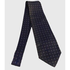 #7920 ROBERT TALBOTT BLUE CHECKERD SILK NECKTIE BEST OF CLASS 4 X 57